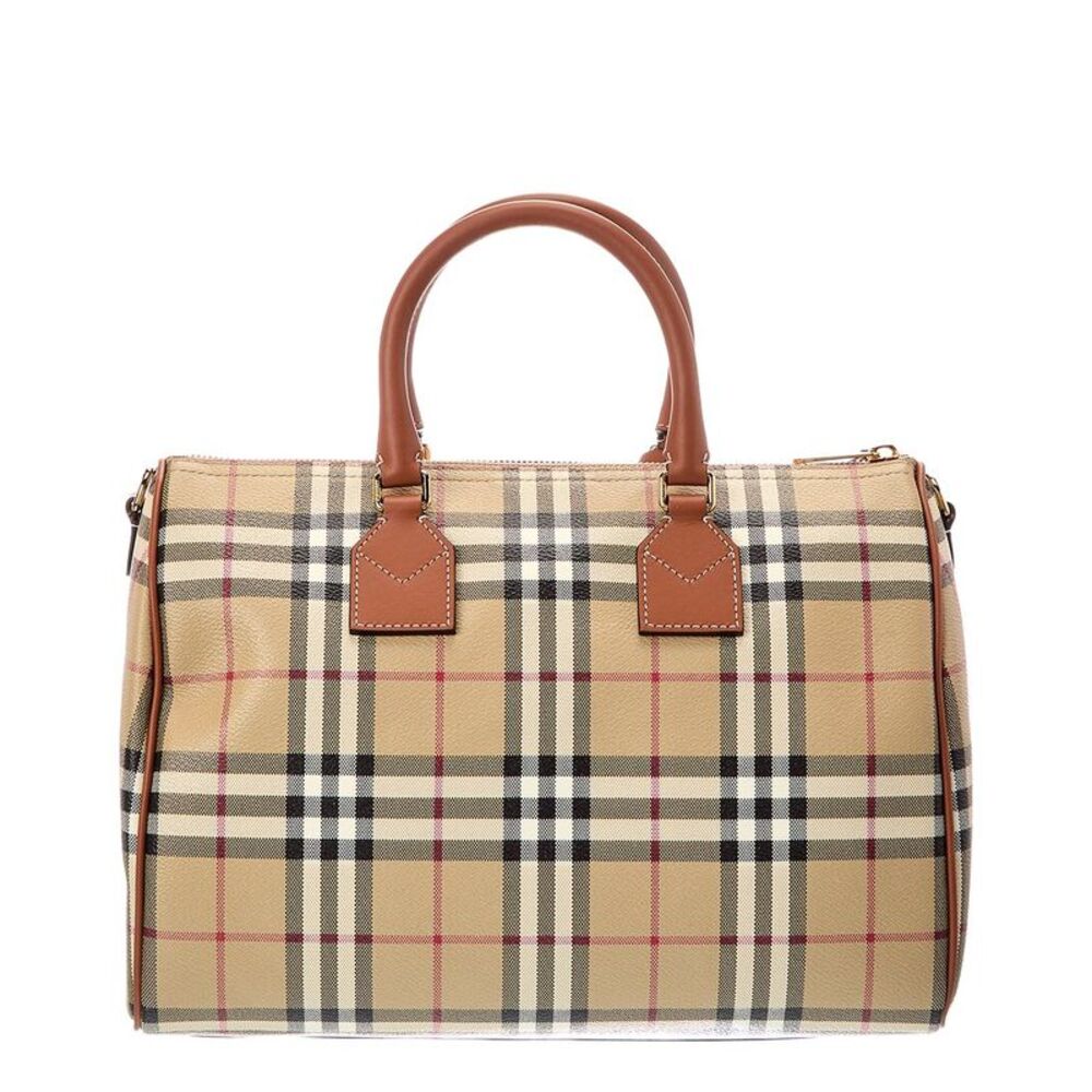 Burberry Check Canvas Luggage Bag, Brown - Picture 2 of 4
